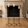 Hand Forged Iron Candelabra Set of 3 (90-100-110cm) | Candle Holder in Decorative Objects by edecrawzFC