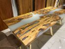 Olive Epoxy Resin Dining Table - Modern Living Room Table | Tables by Tinella Collection. Item made of wood compatible with contemporary and art deco style