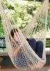 White Woven Macrame Hammock Chair | DIANA | Chairs by Limbo Imports Hammocks. Item made of cotton with fiber
