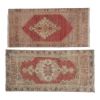 Distressed Low Pile Rug Turkish Yastik Small Rug - a Pair | Area Rug in Rugs by Vintage Pillows Store. Item made of cotton with fiber