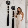 Macrame Wall Hanging, Black Tassel Tapestry, Black Fiber Art, Neutral Home Decor | Wall Hangings by İnanç Yılmaz