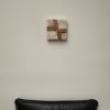 Abstract Sculpted Leather Wall Art Relief, 5x5 Square Canvas | Sculptures by Leather Spring Studio