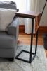 Extra tall Live-edge Walnut Waterfall C-table | End Table in Tables by Hazel Oak Farms. Item composed of walnut