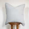 Silver Grey Cotton Pillow With 5" Pinch Pleat & Live Edge Flange 22x22 | Pillows by Vantage Design