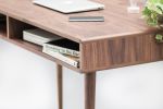 Modern Walnut Desk with Open Cubbies | Tables by Manuel Barrera Habitables. Item made of walnut