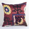 Uzbek hand embroidery Suzani pillow cover, Square Red Cushio | Cushion in Pillows by Vintage Pillows Store