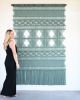 Turquoise Blue Textile Artwork - PALLAVI | Wall Hangings by Rianne Aarts / Teddy and Wool Studio