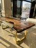 Dining Table - Epoxy Resin Table - Walnut Table | Tables by Tinella Wood. Item made of wood with metal works with contemporary & country & farmhouse style