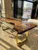 Dining Table - Epoxy Resin Table - Walnut Table | Tables by Tinella Collection. Item made of wood with metal works with contemporary & country & farmhouse style