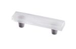 Glassia Wispy White 3" CC Pull | Hardware by Windborne Studios. Item composed of glass