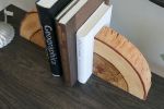 Spalted Hickory Solid Wood Bookends | Storage Stand in Storage by Hazel Oak Farms. Item made of wood
