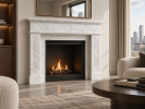 Custom Carrara White Marble Fireplace Mantel | Fluted Luxury Surround | Work by Vero Marble