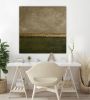 Green abstract gold leaf painting on canvas textured green | Oil And Acrylic Painting in Paintings by Berez Art. Item made of canvas compatible with modern style