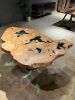 Epoxy Resin Live Edge Dining Table - Wood Table | Tables by Tinella Collection. Item composed of oak wood in contemporary or art deco style