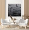 Black sculptural painting 3d minimalist sculptural painting | Mixed Media in Paintings by Berez Art. Item composed of canvas and paper in minimalism or mid century modern style