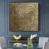 3D gold leaf painting gold wall art gold abstract painting | Oil And Acrylic Painting in Paintings by Berez Art. Item composed of canvas in contemporary or art deco style