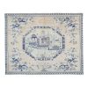 Vintage Pastel Village Pictorial Turkish Rug 4'11" X 6'5" | Area Rug in Rugs by Vintage Pillows Store. Item composed of cotton and fiber
