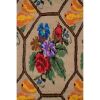 Handwoven Floral Pattern Needlepoint Kids Kilim Rug | Small Rug in Rugs by Vintage Pillows Store. Item made of fabric