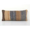 Handwoven Decorative Turkish Kilim Pillow Cover, Striped Obl | Cushion in Pillows by Vintage Pillows Store