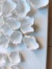 Abstract wall sculpture on canvas, white clay wall sculpture | Wall Hangings by Natasha Kanevski. Item made of canvas works with minimalism & contemporary style