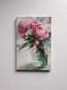 Peony flowers oil painting original art canvas, Romantic | Oil And Acrylic Painting in Paintings by Natart. Item composed of canvas and synthetic in contemporary style