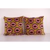 Silk Ikat Velvet Bronze Pillow Cover, Matching Pink Ikat Pil | Cushion in Pillows by Vintage Pillows Store