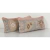 Pair Vintage Turkish Rug Pillow, Handmade Wool Pillow | Cushion in Pillows by Vintage Pillows Store. Item composed of cotton