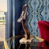 Small Driftwood Art Sculpture "Swan Dive" Mounted on Marble | Sculptures by Sculptured By Nature  By John Walker. Item made of wood works with minimalism style