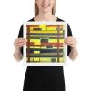 Framed Print - City in Grids - Geometric Abstract Urban | Work by Eman's Gallery
