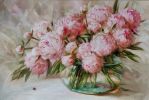 Large paintings floral canvas, Peony paintings original | Oil And Acrylic Painting in Paintings by Natart. Item composed of canvas and synthetic in contemporary style