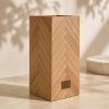 Handmade Oak Wooden Vase, Modern Marquetry Decor, Scandinavian Minimalist Home Accent, Housewarming Gift | Vases & Vessels by Vesta Corte