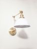 2-Arm Swing, Adjustable Dome, White Shade, LED Dimmable | Sconces by Retro Steam Works. Item composed of brass