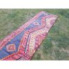 11 Foot Vintage Orange Green & Red Color Handmade | Runner Rug in Rugs by Vintage Pillows Store. Item composed of cotton and fiber