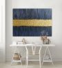 Gold textured wall art gold canvas painting navy blue | Oil And Acrylic Painting in Paintings by Berez Art. Item composed of canvas compatible with modern style