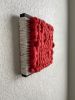 Woven Tile- Fluff-Coral Pink and White | Wall Sculpture in Wall Hangings by Mpwovenn Fiber Art by Mindy Pantuso