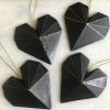 GEO heart with linen string or no hole, various finishes. | Wall Sculpture in Wall Hangings by Shayne Fox Hardware. Item made of bronze & fiber