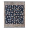 Vintage Blue Square Chinese Art Deco Rug - Modern Dining | Area Rug in Rugs by Vintage Pillows Store. Item composed of cotton and fiber