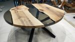 Smoke Round Epoxy Table Top - Diameter Epoxy Dining Table | Tables by LuxuryEpoxyFurniture. Item made of wood & synthetic