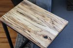 Solid Spalted Hackberry Wood & Black Metal C-Table | Side Table in Tables by Hazel Oak Farms. Item made of wood & steel