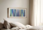 Irregular Stripe Colour Study Painting, Landscape Blue Ombre | Mixed Media in Paintings by Amelia Coward