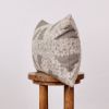 Embroidered Stitch on Grey Linen Lumbar Pillow 15x23 | Pillows by Vantage Design