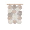 Natural Ivory Beige Hand Woven Wall Hanging, Boho Cotton Wool Rosette Tapestry | Wall Hangings by Swiflo