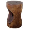 Haussmann® Wood Peephole Table Stool 13 in D x 20 in H Dark | Chairs by Haussmann®