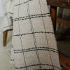 Ivory & Black Grid Remnants of Chanel Half Blanket 65x118 | Throw in Linens & Bedding by Vantage Design