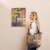 Tote Bag - The Hearth Quilt - Folk Patchwork Art | Work by Eman's Gallery