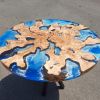 Ocean Epoxy Coffee Table | Tables by Ironscustomwood. Item made of wood with synthetic