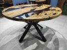 Olive Tree Clear Diameter  Round Epoxy Coffee Table | Dining Table in Tables by LuxuryEpoxyFurniture. Item composed of wood and synthetic