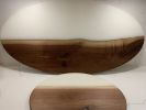 Walnut Epoxy Oval Charcuterie Board | Serveware by Good Wood Brothers. Item made of walnut with synthetic