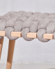 Arora Grey Vegan Suede Woven Stool | Chairs by Knots Studio. Item made of wood with fabric