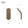 Pack of 2: Mid Century Modern Walnut Coat Hook Handmade Bent Wood Wall Hanger | Hardware by Spacecraft Furnishing